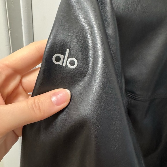 ALO Yoga Black Leather Jacket - Picture 10 of 11